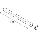 SLV 1000686 Q-Line CL, LED Indoor Deckenaufbauleuchte, 1m, BAP, Schwarz, 3000K 100x6x6 cm