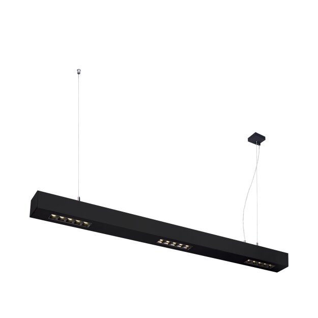 SLV 1000933 Q-Line PD, LED Indoor Pendelleuchte, 1m, BAP, Schwarz, 4000K 100x6x6 cm