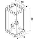 SLV 1002402 Quadrulo Sensor WL E27 Outdoor Wandaufbauleuchte Anthrazit inklusive Sensor 14x29x16 cm