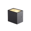 SLV 1002032 Sitra Cube WL, LED Outdoor Wand- & Deckenaufbauleuchte, Anthrazit, IP44, 3000K, 10W 11,5x11x8,4 cm