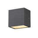 SLV 1002032 Sitra Cube WL, LED Outdoor Wand- & Deckenaufbauleuchte, Anthrazit, IP44, 3000K, 10W 11,5x11x8,4 cm