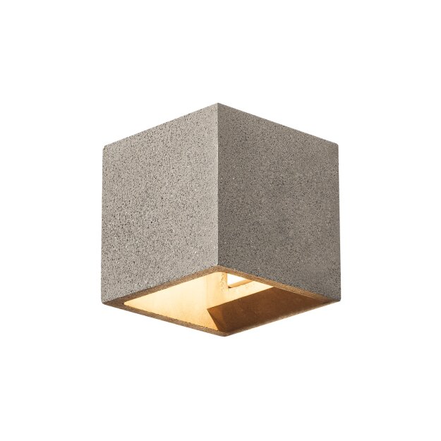 SLV 1000911 Solid Cube Wandleuchte, QT14, Schwarzer Sandstein, max. 25W 11,5x11,5x11,5 cm