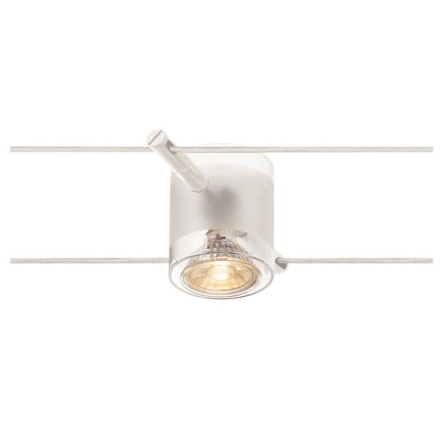 SLV 139121 Comet, Seilleuchte für Tenseo Niedervolt-Seilsystem, QR-C51, Weiß, teilsatiniertes Glas 18,5x7,5x6,5 cm