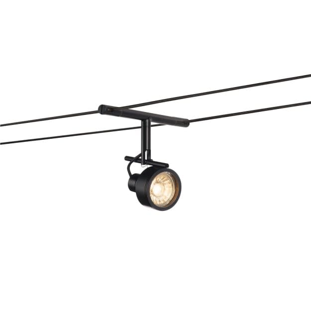 SLV 139130 Saluna, Seilleuchte für Tenseo Niedervolt-Seilsystem, QR-C51, Schwarz 18,5x12,5 cm
