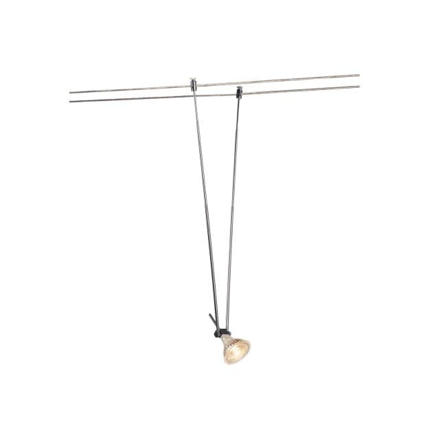 SLV 139082 Teleskop, Seilleuchte für Tenseo Niedervolt-Seilsystem, QR-C51, Chrom, B/H/T 4,5/21-52/1 cm 4,5x25,5x1 cm
