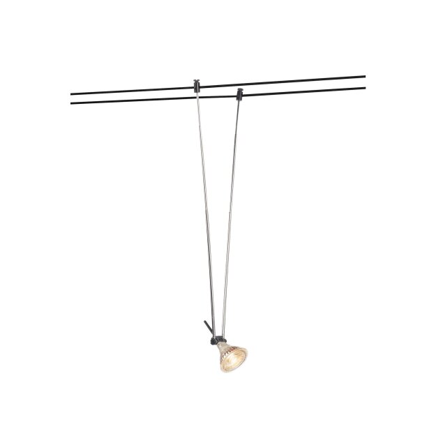 SLV 139080 Teleskop, Seilleuchte für Tenseo Niedervolt-Seilsystem, QR-C51, Schwarz, B/H/T 4,5/21-52/1 cm 4,5x25,5x1 cm
