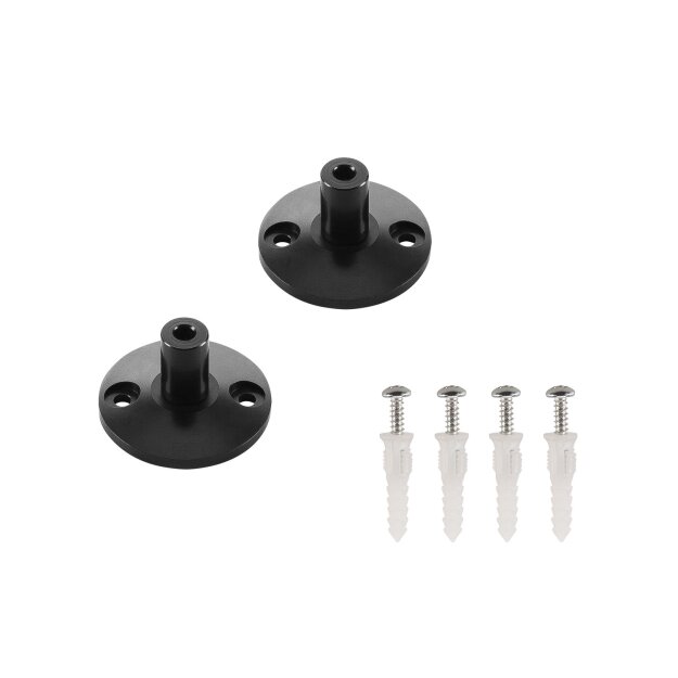 SLV 186300 Wandhalter, für Tenseo Niedervolt-Seilsystem, kurz, Schwarz, 2 Stück 3x cm