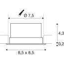 SLV 112682 Verlux, Einbauleuchte, LED, 3000K, Mattweiß, L/B/T 8,5/8,5/4,5 cm, 10W