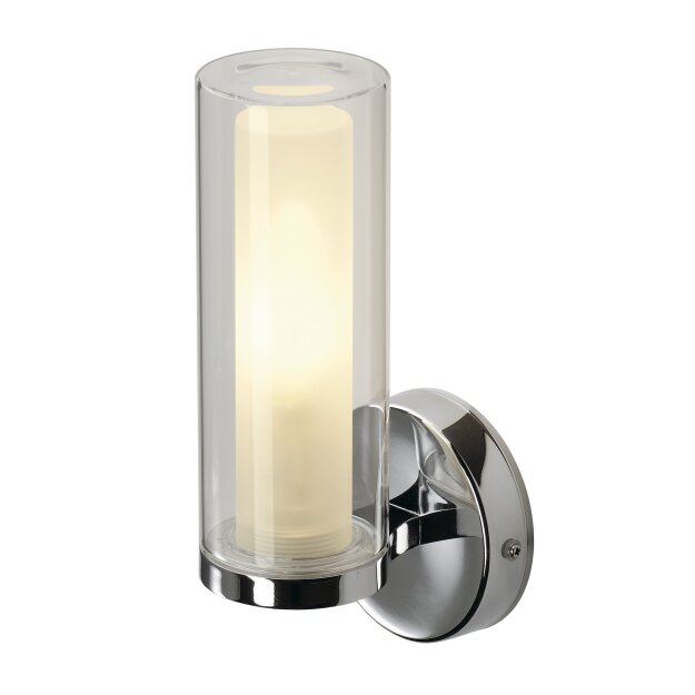 SLV 1002228 WL 105 Wandleuchte, Chrom, doppelt Glas, 1xE14 9,5x23,5x11 cm