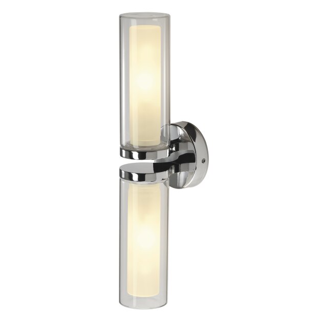 SLV 1002229 WL 106 Wandleuchte, doppel Glas, Chrom 2xE14 9,5x41x11 cm
