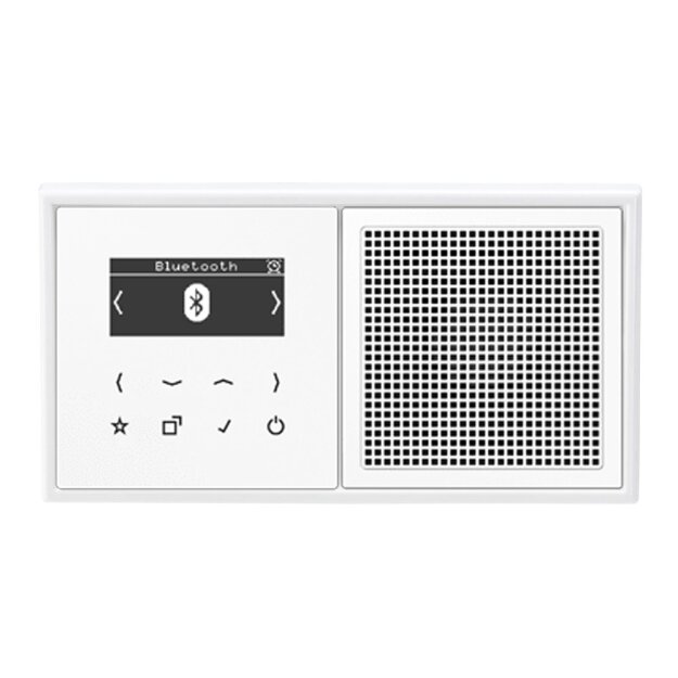 Jung Smart Radio DAB Bluetooth Komplett-Set Weiß mit Lautsprecher und 2-fach Rahmen LS982WW