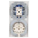 Busch-Jaeger Busch-balance SI Set: 20 EUC-914 Steckdose + 2000/5 US Wippschalter-Einsatz + 2505-914 Serien-Wippe + 1722-914  2-fach Rahmen Alpinweiß