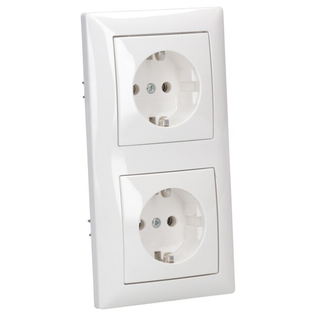 Busch-Jaeger Steckdosen Set: 2x 20 EUC-914 Steckdose + 1722-914 2-fach Rahmen Alpinweiß Balance SI