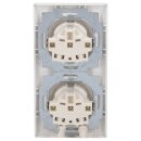 Busch-Jaeger Steckdosen Set: 2x 20 EUC-914 Steckdose + 1722-914 2-fach Rahmen Alpinweiß Balance SI