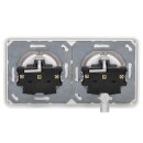 Jung CD 500 Set 2x Steckdose m. erhöhtem Berührungsschutz CD1520KIWW 1x Rahmen 2fach CD582WW Alpinweiß