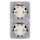 Jung CD 500 Set 2x Wechselschalter 1x Rahmen 2fach 2x Wippe Alpinweiß