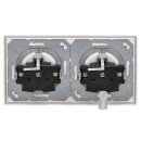Jung Serie LS Komplett-Set Alpinweiß: 2x LS1520KIWW SCHUKO Steckdose mit Berührungsschutz + LS982WW Rahmen 2fach