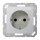 Jung A1520BFKINAAL SCHUKO Steckdose mit Schriftfeld 6x46mm (Thermoplast bruchsicher) Aluminium Serie A