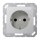 Jung A1520BFNAAL SCHUKO Steckdose mit Schriftfeld 6x46mm (Thermoplast bruchsicher) Aluminium Serie A