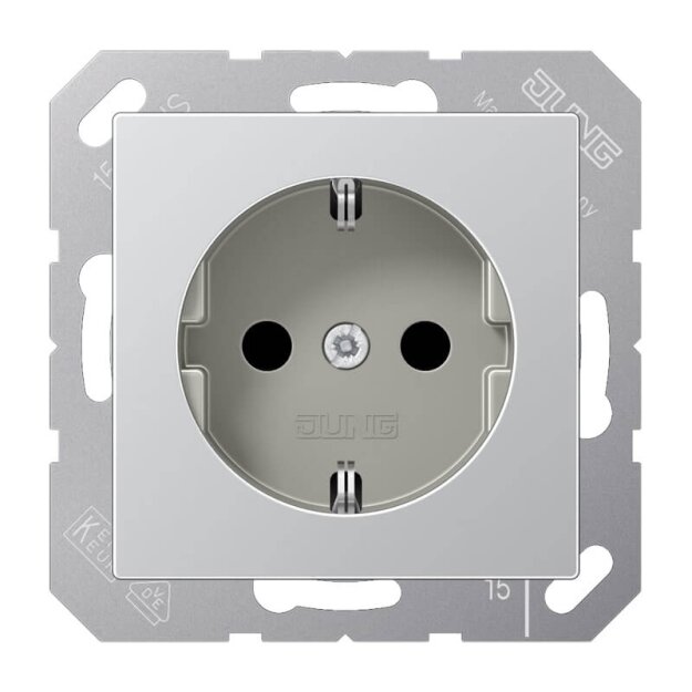 Jung A1521AL SCHUKO® Steckdose (Duroplast lackiert) Aluminium Serie A