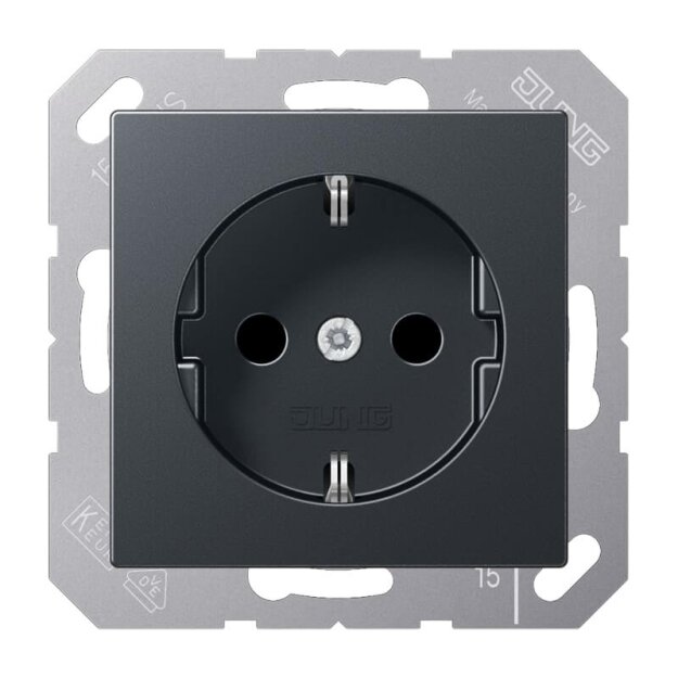 Jung A1521BFANM SCHUKO® Steckdose (Thermoplast lackiert) Anthrazit Matt Serie A
