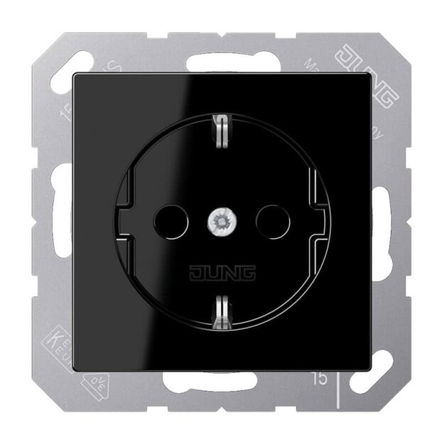Jung A1521SW SCHUKO® Steckdose (Duroplast) Schwarz Serie A