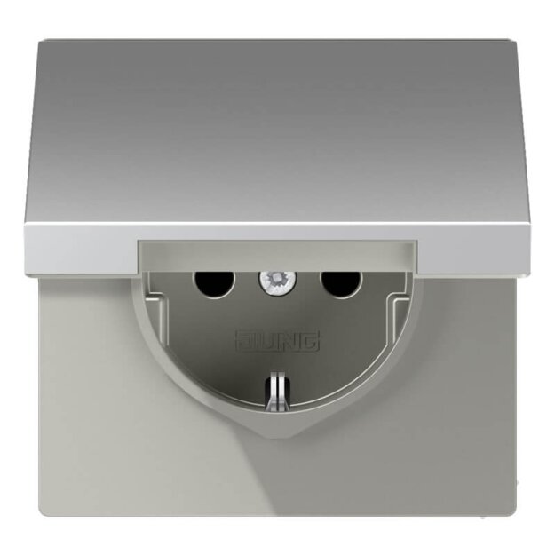 Jung AL1521KL SCHUKO Steckdose mit Klappdeckel Aluminium Serie LS