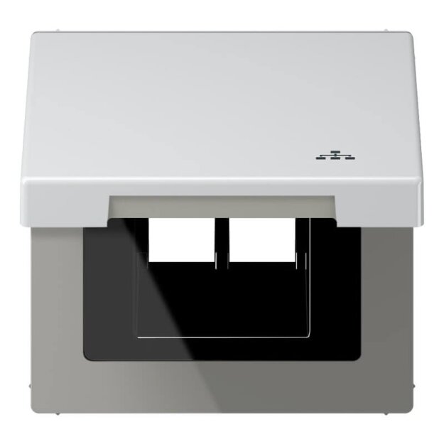 Jung AL2990KLLAN Klappdeckel LAN mit Zentralplatte Aluminium Serie LS