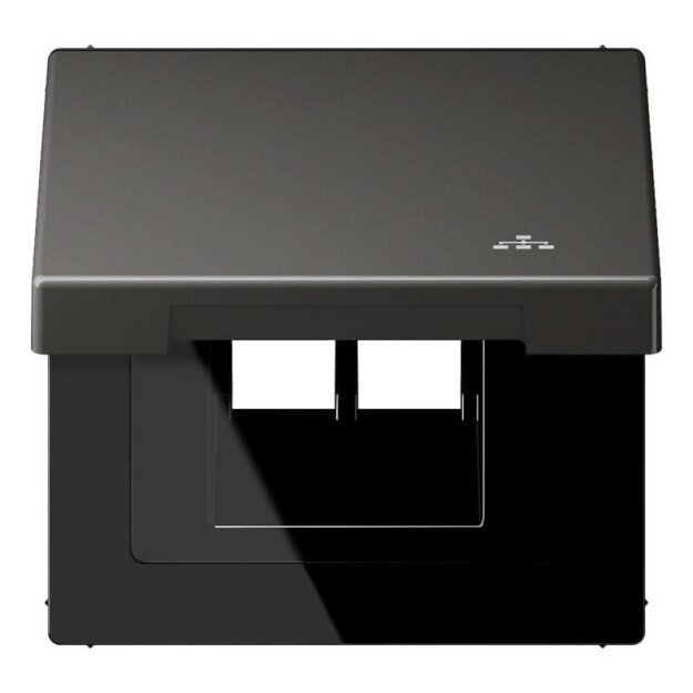 Jung AL2990KLLANAN Klappdeckel LAN mit Zentralplatte (lackiertes Aluminium) Anthrazit Serie LS