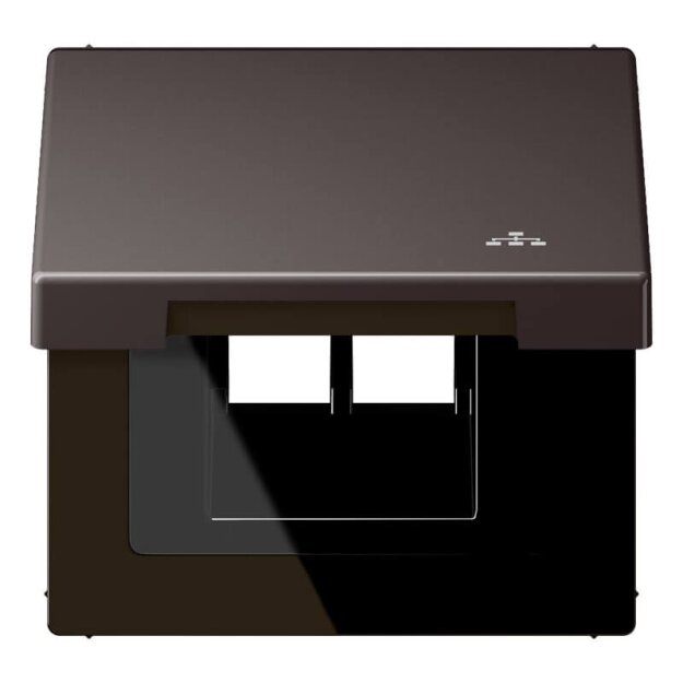 Jung AL2990KLLAND Klappdeckel LAN mit Zentralplatte (lackiertes Aluminium) Dark Serie LS