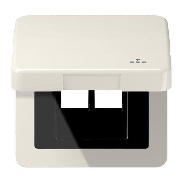 Jung CD590KLLAN Klappdeckel LAN mit Zentralplatte (Thermoplast bruchsicher) Weiß Serie CD