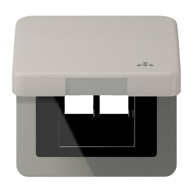 Jung CD590KLLANPT Klappdeckel LAN mit Zentralplatte (Aluminium eloxiert) Platin Serie CD