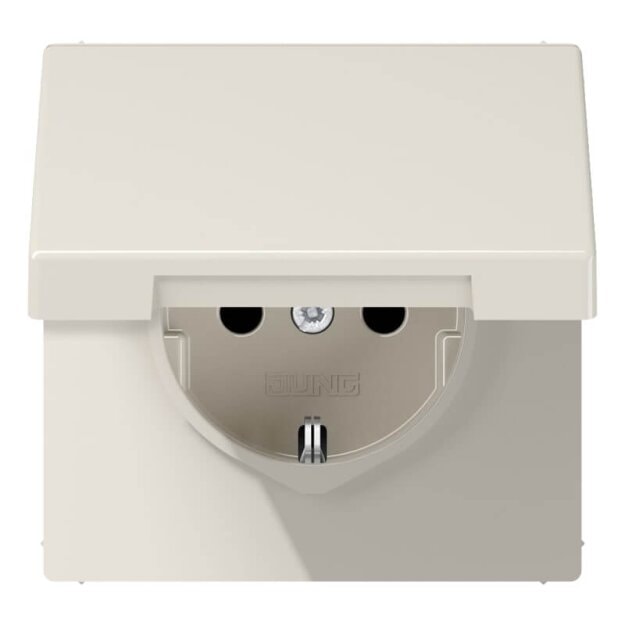 Jung LS1521KL SCHUKO Steckdose mit Klappdeckel (Duroplast) Weiß Serie LS