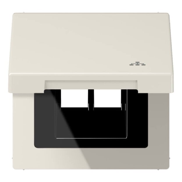Jung LS990BFKLLAN Klappdeckel LAN mit Zentralplatte (Thermoplast bruchsicher) Weiß Serie LS