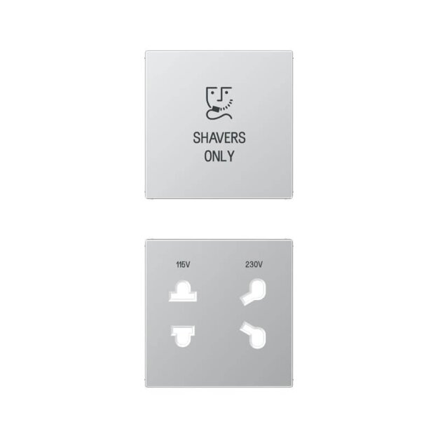 Jung SOA7522ALPL Zentralplatte A500 für Rasiersteckdose (Duroplast lackiert) Aluminium Serie A