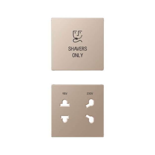 Jung SOA7522CHPL Zentralplatte A500 für Rasiersteckdose (Duroplast lackiert) Champagner Serie A