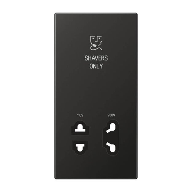 Jung SOAN7522PL Zentralplatte für Rasiersteckdose (lackiertes Aluminium) Anthrazit Serie LS