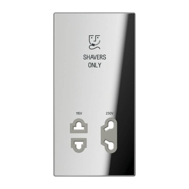Jung SOGCR7522PL Zentralplatte für Rasiersteckdose Glanzchrom Serie LS