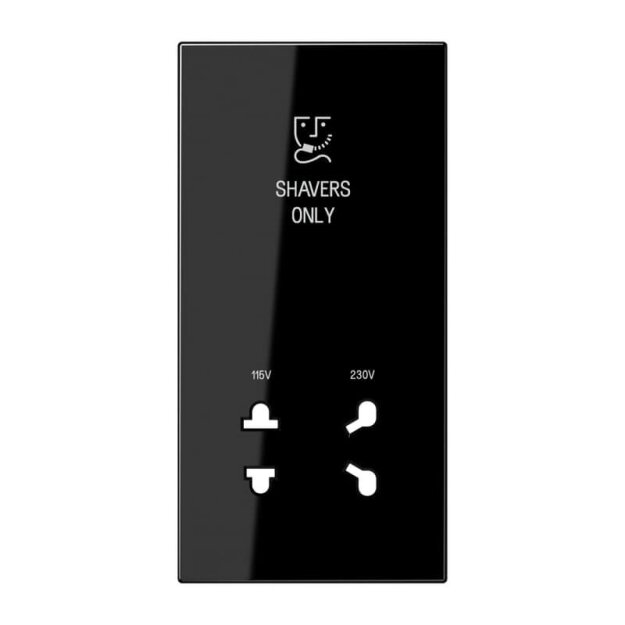 Jung SOLS7522SWPL Zentralplatte LS990 für Rasiersteckdose (Duroplast) Schwarz Serie LS