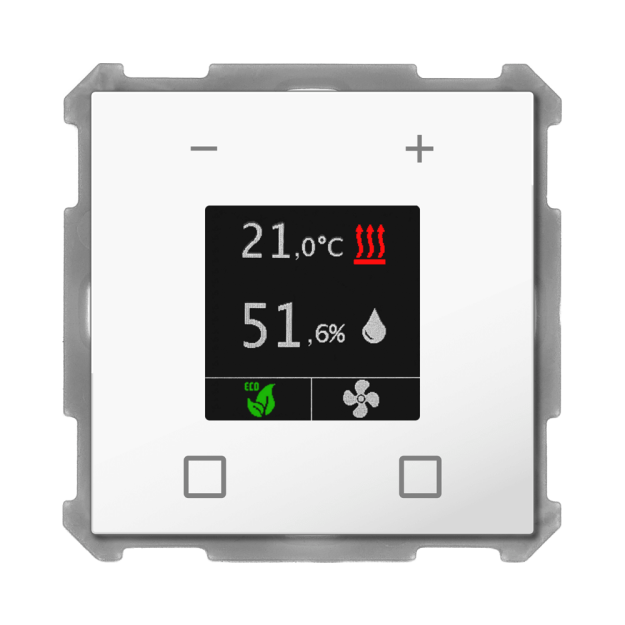 MDT SCN-RTN63S.01 Raumtemperatur-Nebenstelle Smart 63mm mit Farbdisplay Studioweiß glänzend