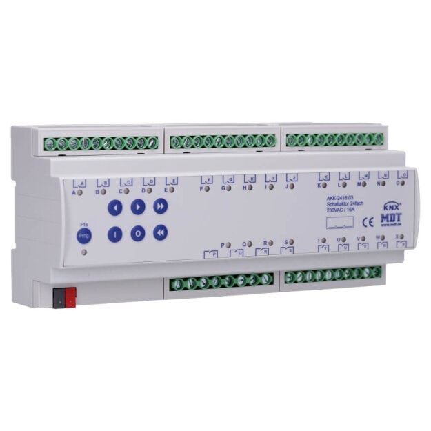 MDT AKK-2416.03 Schaltaktor 24-fach 12TE REG 16A 230VAC Kompakt 70µ 10EVG
