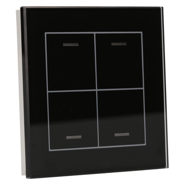 MDT BE-GTL40S.01 Glastaster II Light 4-fach RGBW Schwarz Neutral