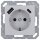 Jung A1520-15CAAL SCHUKO-Steckdose mit USB Typ AC (max. 3A) mit erhöhtem Berührungsschutz (Thermoplast bruchsicher) Aluminium Serie A