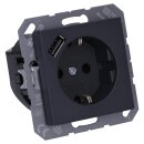 Jung A1520-18AANM SCHUKO-Steckdose mit USB Typ A (max. 3A) Quick Charge mit erhöhtem Berührungsschutz (Thermoplast bruchsicher) Anthrazit Matt Serie A