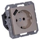 Jung A1520-18ACH SCHUKO-Steckdose mit USB Typ A (max. 3A) Quick Charge mit erhöhtem Berührungsschutz (Thermoplast bruchsicher) Champagner Serie A