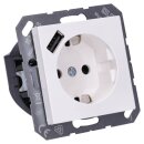 Jung A1520-18AWW SCHUKO-Steckdose mit USB Typ A (max. 3A) Quick Charge mit erhöhtem Berührungsschutz (Thermoplast bruchsicher) Alpinweiß Serie A