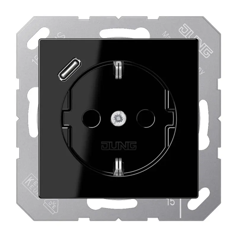 Jung A1520-18CSW SCHUKO-Steckdose mit USB Typ C (max. 3A)...