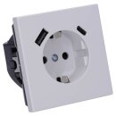 Jung LS1520-15CALG SCHUKO-Steckdose mit USB Typ AC (max. 3A) mit erhöhtem Berührungsschutz (Thermoplast bruchsicher) Lichtgrau Serie LS