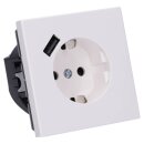 Jung LS1520-18AWW SCHUKO-Steckdose mit USB Typ A (max. 3A) Quick Charge mit erhöhtem Berührungsschutz (Thermoplast bruchsicher) Alpinweiß Serie LS