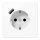 Jung LS1520-18AWW SCHUKO-Steckdose mit USB Typ A (max. 3A) Quick Charge mit erhöhtem Berührungsschutz (Thermoplast bruchsicher) Alpinweiß Serie LS
